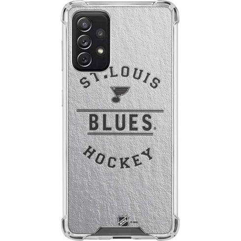 NHL St. Louis Blues Black Text Galaxy A72 5G Clear Case